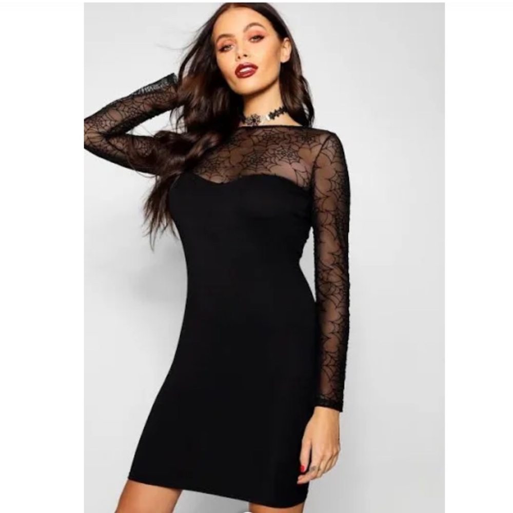 ‼️ NAME YOUR PRICE /// DONATING THU 5/11 ‼️ Spiderweb Bodycon Mini Dress - Picture 1 of 5